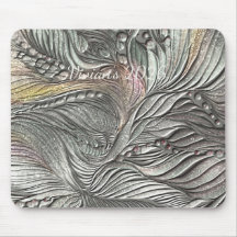 Tapis de souris en feuilles métalliques argentées