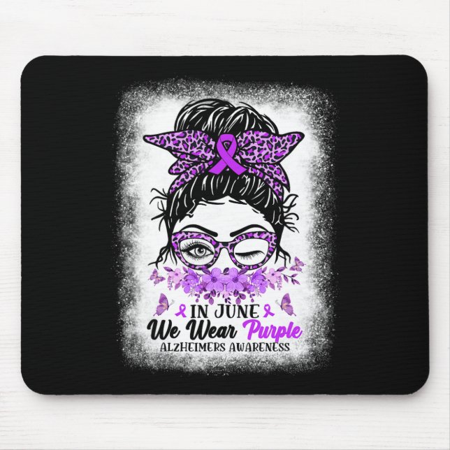 Tapis De Souris En Juin Nous Portons Violet Alzheimer Sensibilisat (Devant)