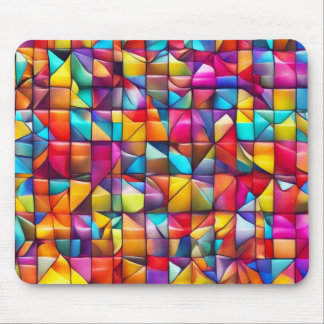 Tapis de souris en mosaïque de carreaux de couleur