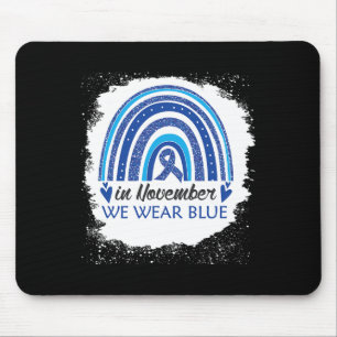 Tapis De Souris En Novembre Nous Portons Bleu Bleu Rainbow Blue Ri