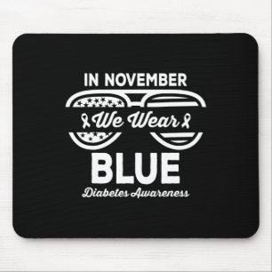 Tapis De Souris En Novembre Nous Portons Bleu Diabète Sensibilisat