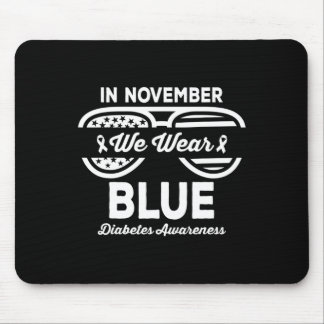 Tapis De Souris En Novembre Nous Portons Bleu Diabète Sensibilisat