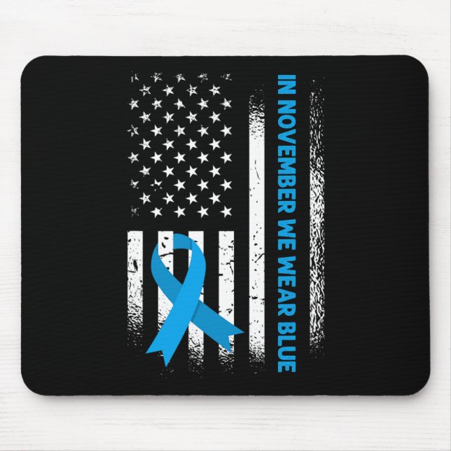 Tapis De Souris En Novembre, Nous Portons Bleu - T1d Sensibilisati (Devant)