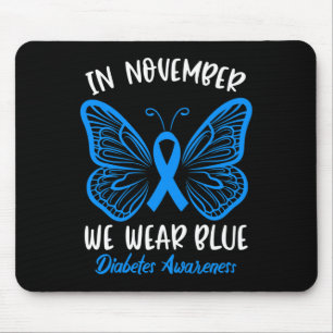 Tapis De Souris En Novembre, nous portons Blue Diabetes Sensibilis