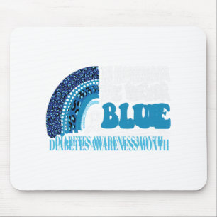 Tapis De Souris En Novembre Nous Portons Blue Rainbow Diabetes Awa