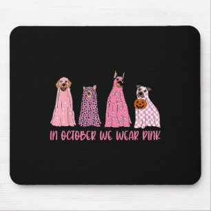 Tapis De Souris En Octobre Nous Portons Des Chiens Fantômes Roses