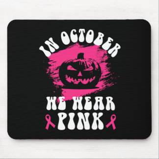 Tapis De Souris En Octobre Nous Portons Pink Halloween Jackolanter
