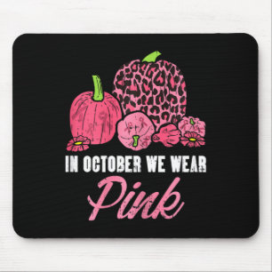 Tapis De Souris En Octobre, Nous Portons Pink Leopard Citrouille
