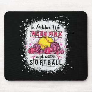 Tapis De Souris En Octobre nous portons rose Softball Cancer du se