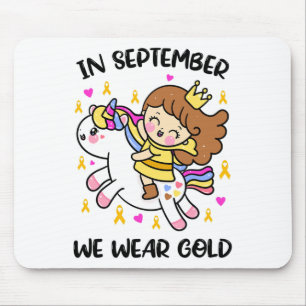 Tapis De Souris En septembre nous portons Licorne d'Or Enfance Can