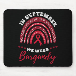 Tapis De Souris En septembre We Wear Burgundy Sickle Cell Awarenes