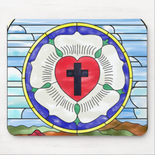 Tapis de souris en verre teinté Luther Rose