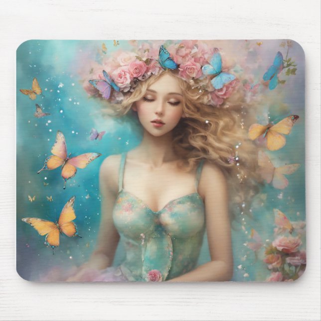 Tapis De Souris Enchanter Butterfly Girl | Imaginaire magique Artw (Devant)