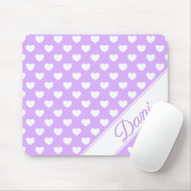 Enchanter Lilac Nom personnalisé Coeurs blancs