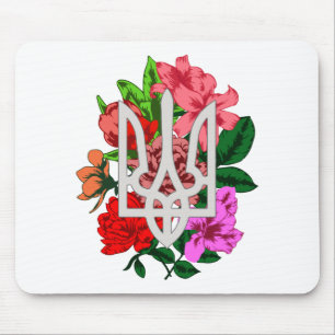 Tapis De Souris Encore botanique et trident ukrainien tryzub