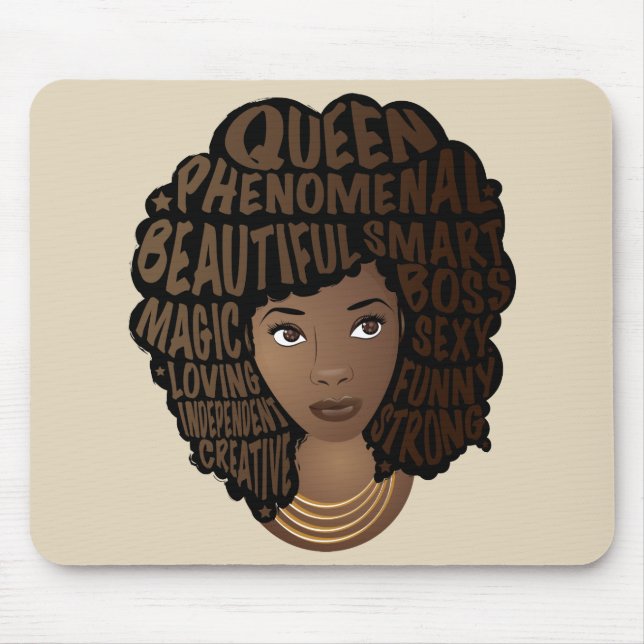 Tapis De Souris Encourager les femmes noires, beige (Devant)
