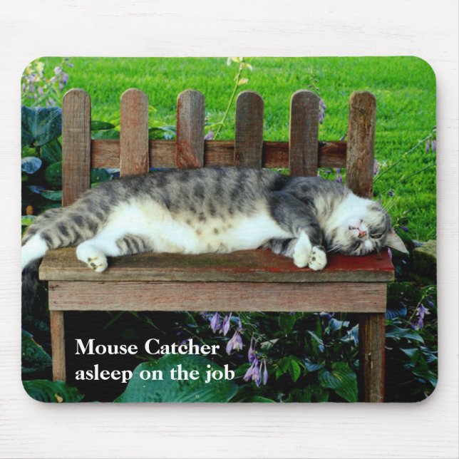 Tapis De Souris Endormi sur le travail (Devant)
