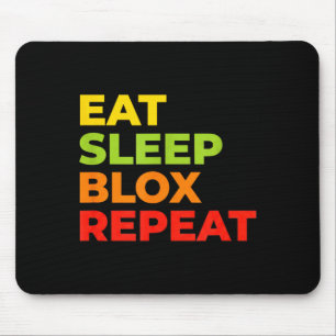 Tapis De Souris Enfant Manger Dormir Blox Répéter - Slogan de jeu