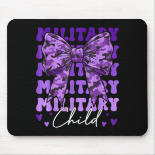 Tapis De Souris Enfant Militaire Coquette Nœud Camouflage Violet C