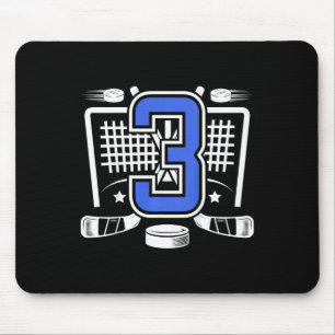 Tapis De Souris Enfants 3ème Anniversaire de Hockey sur Glace 3 An