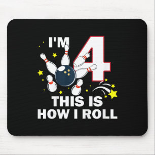 Tapis De Souris Enfants 4e anniversaire Bowling I'm 4 This Is How