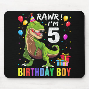 Tapis De Souris Enfants 5 ans 5e anniversaire garçon T Rex Dinosau