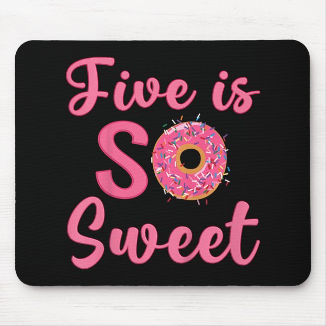 Tapis De Souris Enfants 5e Donut Anniversaire fête 5 ans Sweet (Devant)