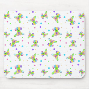 Tapis De Souris enfants arc-en-ciel chien chiot pois couleurs vive