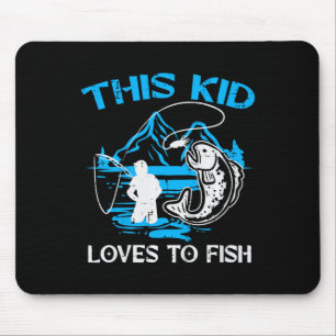Tapis De Souris Enfants Cet Enfant Aime Pêcher Mignons Garçons Fil