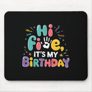 Tapis De Souris Enfants Hi Five Son Anniversaire 5e fête d'anniver