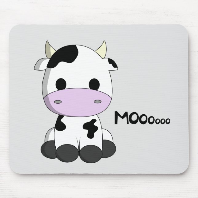 Tapis De Souris Enfants mignons de bande dessinée de vache à bébé (Devant)