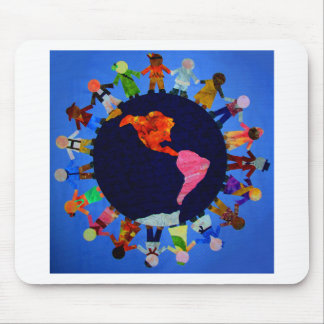 Tapis De Souris Enfants pacifiques autour du monde à Mousepad
