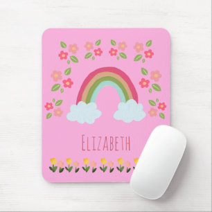 Tapis De Souris Enfants personnalisés Cute arc-en-ciel fille école