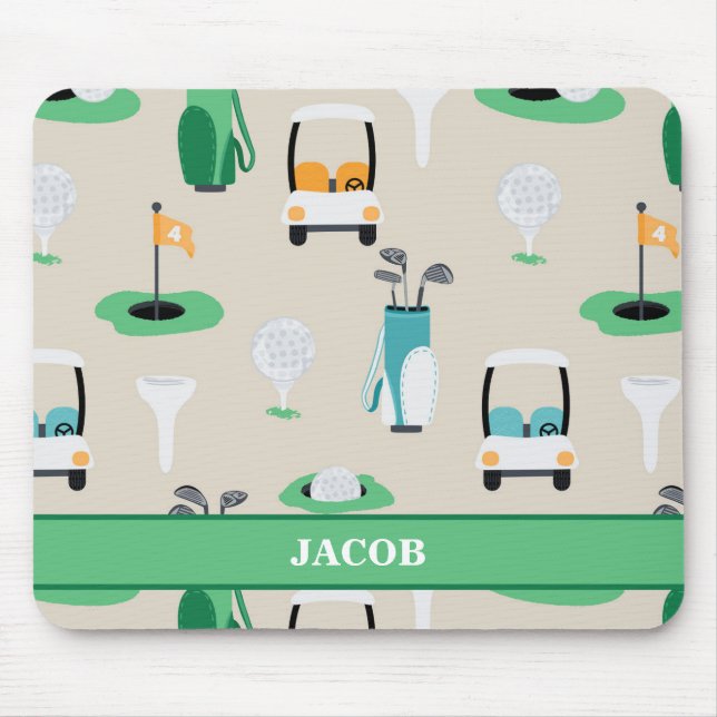 Tapis De Souris Enfants Personnalisés Golfcart Golfcart Golfing Sp (Devant)