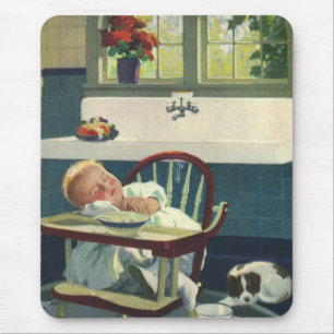 Tapis De Souris Enfants Vintage, Chaise haute de cuisine bébé dorm