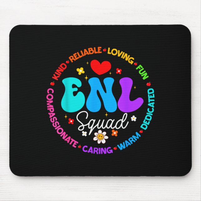 Tapis De Souris Enl Squad Teacher Squad English New Language Crew  (Devant)
