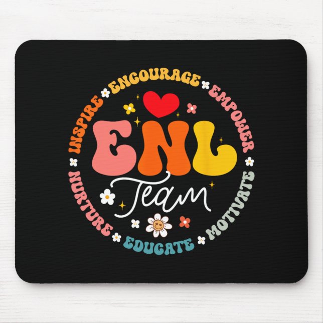 Tapis De Souris Enl Team Teacher English New Language Squad Crew  (Devant)