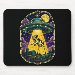 Tapis De Souris Enlèvement de vache OVNI drôle de ferme extraterre