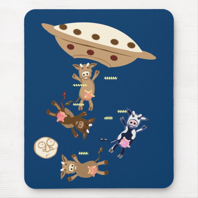 Tapis De Souris Enlèvements de vaches Aliens (Devant)