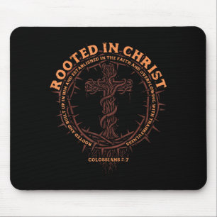 Tapis De Souris Enraciné en Christ Christianisme Religieux Dieu Ho