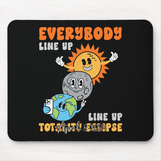 Tapis De Souris Enseignant Éclipse Solaire Avril 8 2024 Drôle Mign (Devant)