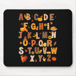 Tapis De Souris Enseignant Enfants Alphabet Turquie Citrouille Aut