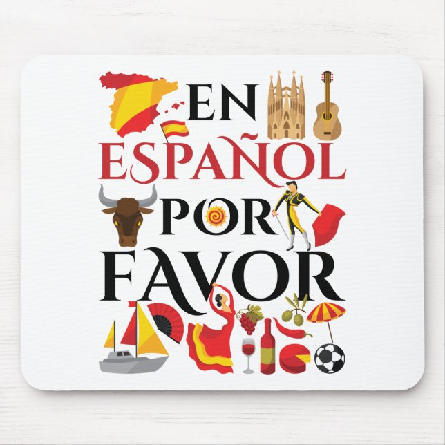 Tapis De Souris Enseignant Espagnol En Espanol Por Favoriser (Devant)