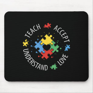 Tapis De Souris Enseignant sensibilisation sur l'autisme Accepter 