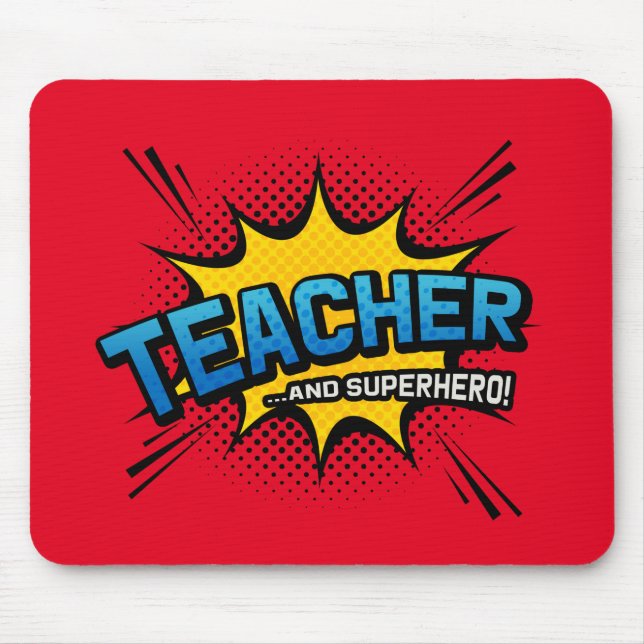 Tapis De Souris Enseignant & Superhero - Cadeau de fin de mandat à (Devant)