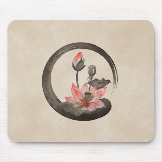 Tapis De Souris Enso Zen Circle et Lotus (Devant)