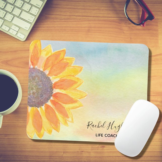 Tapis De Souris Entraîneur de vie personnalisé Souris de tournesol (Créateur téléchargé)