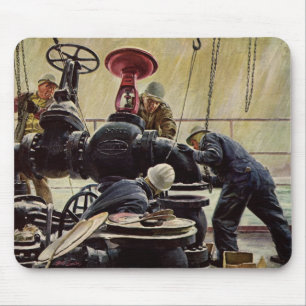 Tapis De Souris Entreprise Vintage, Plateforme Pétrolière sur l'Oc