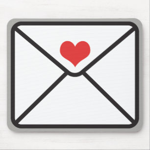 Tapis De Souris Enveloppe tendance mignonne Graphique Coeur & Grey