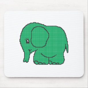 Tapis De Souris Ephant vert à point croisé drôle